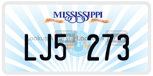 LJ5273  license plate in MS