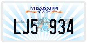 LJ5934  license plate in MS