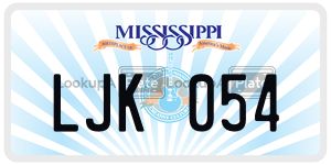 LJK054  license plate in MS
