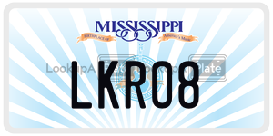 LKRO8 license plate in Mississippi
