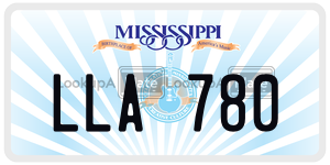 LLA780  license plate in MS