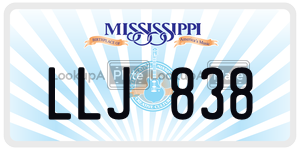 LLJ838  license plate in MS