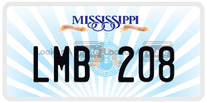 LMB208  license plate in MS