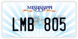 LMB805  license plate in MS