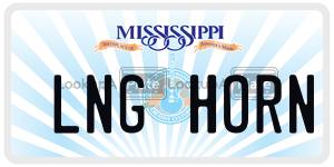 LNGHORN  license plate in MS