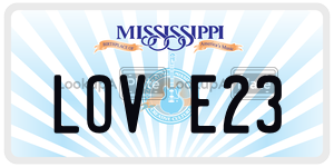 LOVE23  license plate in MS