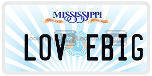 LOVEBIG  license plate in MS