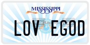 LOVEGOD  license plate in MS