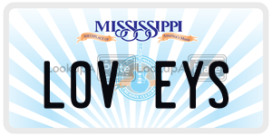 LOVEYS  license plate in MS