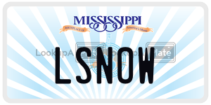 LSNOW  license plate in MS