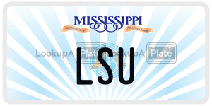 LSU  license plate in MS