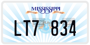 LT7834  license plate in MS