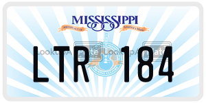 LTR184  license plate in MS
