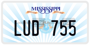 LUD755  license plate in MS
