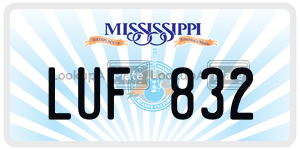 LUF832  license plate in MS