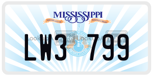 LW3799  license plate in MS