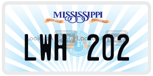 LWH202  license plate in MS