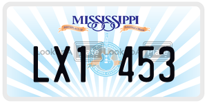 LX1453  license plate in MS