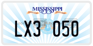 LX3050  license plate in MS
