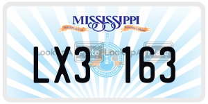 LX3163  license plate in MS