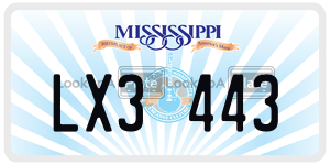 LX3443  license plate in MS