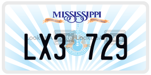 LX3729  license plate in MS