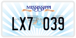 LX7039  license plate in MS