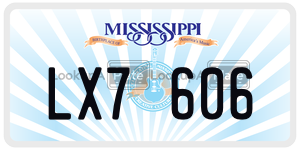 LX7606  license plate in MS