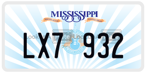 LX7932  license plate in MS