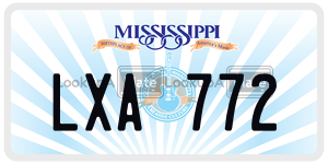 LXA772  license plate in MS