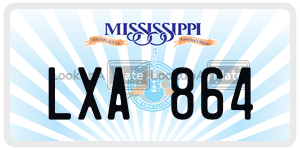 LXA864 license plate in Mississippi