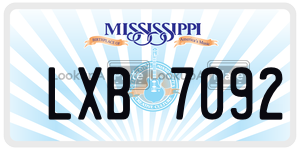 LXB7092 license plate in Mississippi