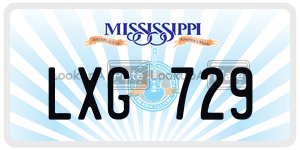 LXG729  license plate in MS