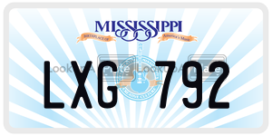 LXG792  license plate in MS