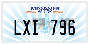 LXI796  license plate in MS
