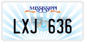 LXJ636  license plate in MS