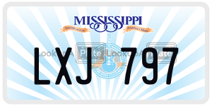 LXJ797  license plate in MS