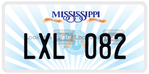 LXL082  license plate in MS