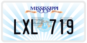 LXL719  license plate in MS