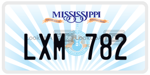 LXM782 license plate in Mississippi