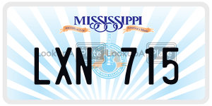 LXN715 license plate in Mississippi