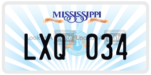 LXQ034  license plate in MS