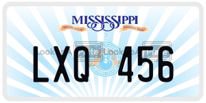 LXQ456  license plate in MS