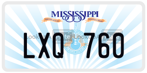 LXQ760  license plate in MS