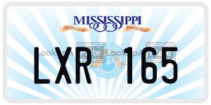 LXR165  license plate in MS