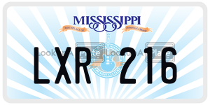 LXR216  license plate in MS