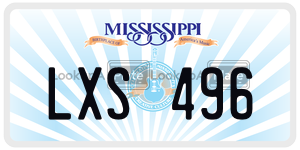 LXS496  license plate in MS
