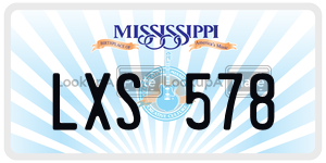 LXS578 license plate in Mississippi