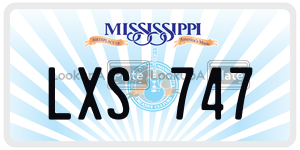 LXS747  license plate in MS