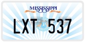 LXT537  license plate in MS
